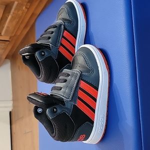 Adidas Hoops 2.0 Mid Basketball shoe 6K toddler charcoal and orange